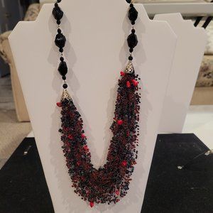 HANDMADE seed beaded necklace 22 inch